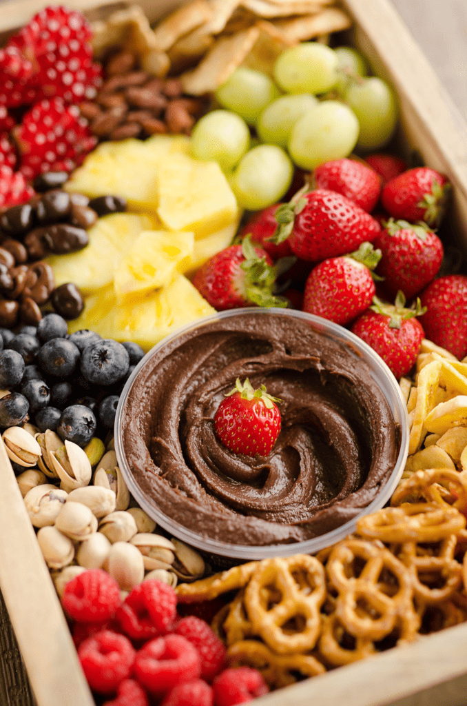 holiday fruit and chocolate tray